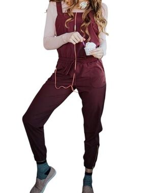Albion Classic Overall Jumpsuit in Wine